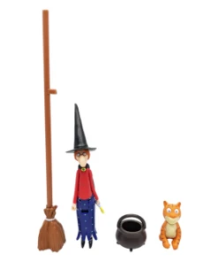 Room On The Broom - Witch & Cat Figurine Twin Pack