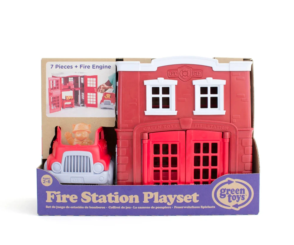 Green Toys Recycled Plastic Fire Station Playset 5 Green Toys Recycled Plastic Fire Station Playset - Image 5
