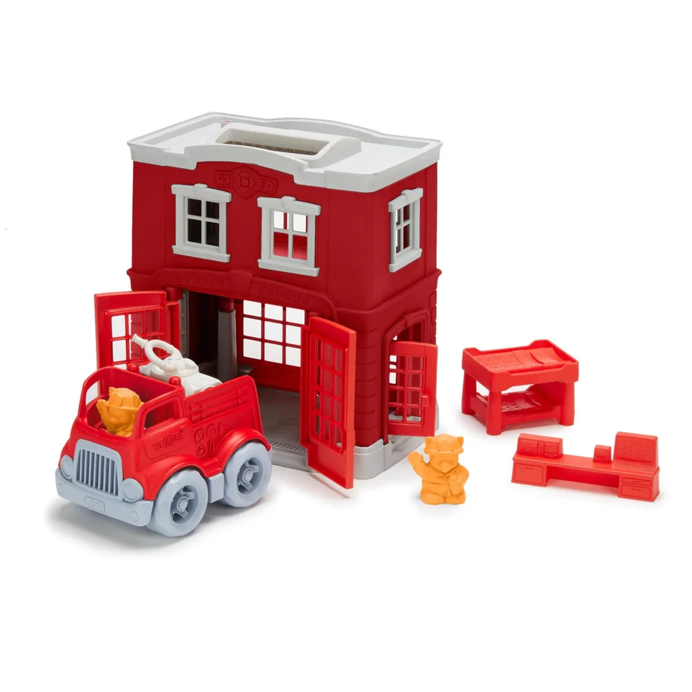 Green Toys Recycled Plastic Fire Station Playset 1 Green Toys Recycled Plastic Fire Station Playset