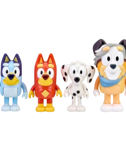4-Pack Figurines: Bluey, Chloe, Calypso & Rusty